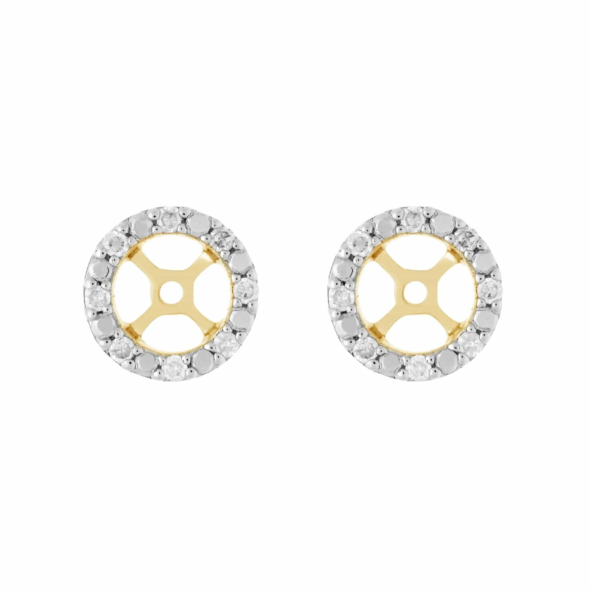 Classic Round Diamond Earring Jacket in 9ct Yellow Gold sold by Gemondo Jewellery