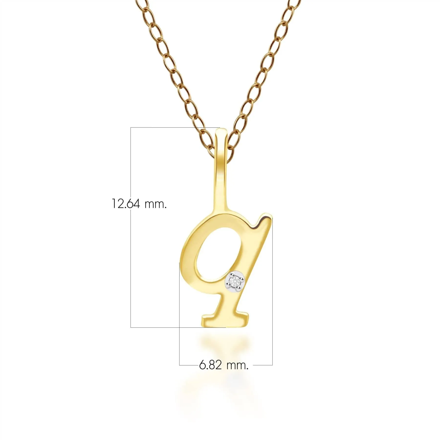 Alphabet Letter Q Diamond pendant in 9ct Yellow Gold sold by Gemondo Jewellery product image thumbnail 3