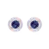Classic Round Tanzanite Stud Earrings with Detachable Diamond Round Earrings Jacket Set in 9ct White Gold sold by Gemondo Jewellery