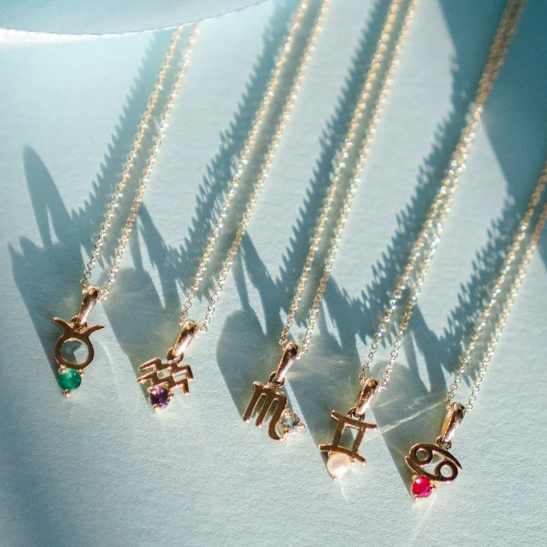 Blue Topaz Scorpio Zodiac Charm Necklace in 9ct Yellow Gold sold by Gemondo Jewellery product image thumbnail 4