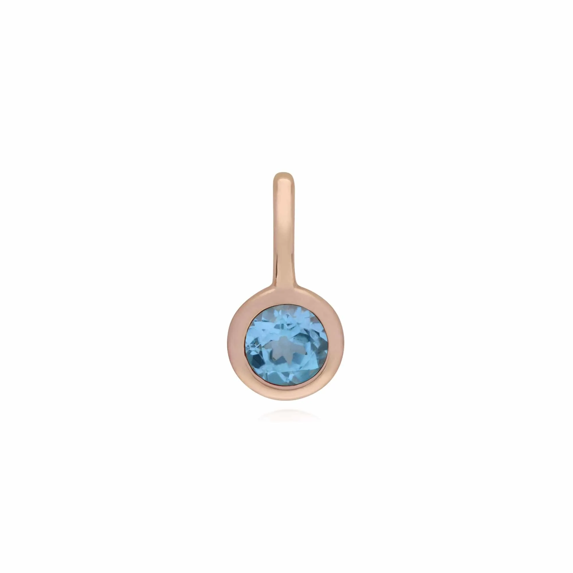Classic Swirl Heart Lock Pendant & Blue Topaz Charm in Rose Gold Plated 925 Sterling Silver sold by Gemondo Jewellery product image thumbnail 2