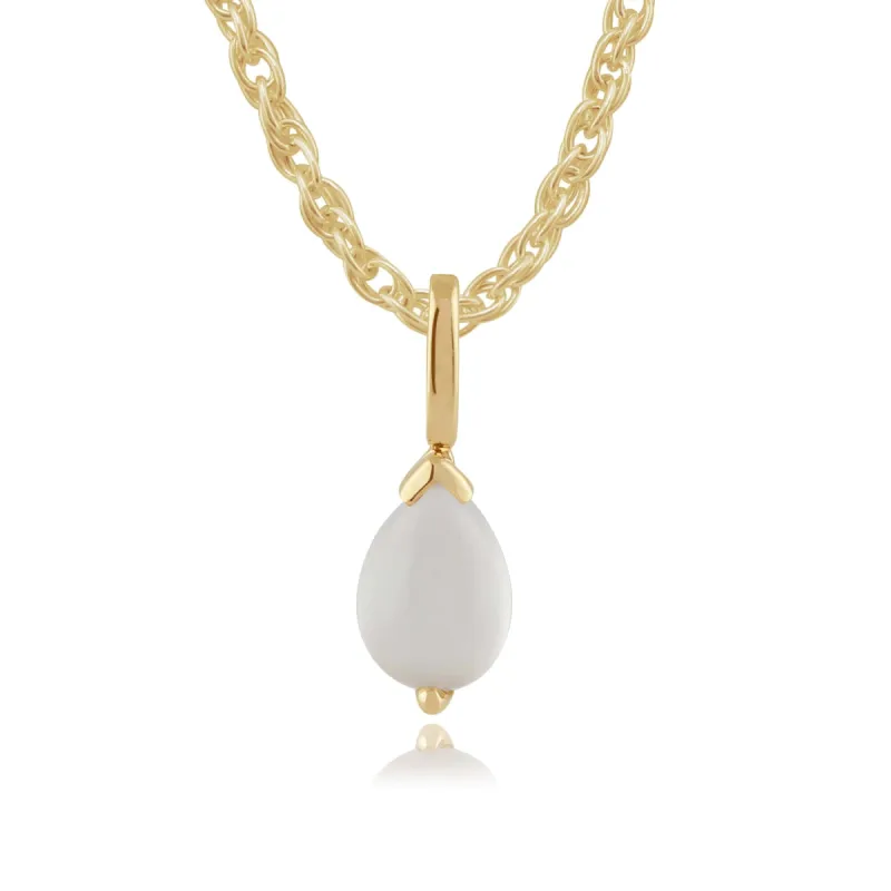 Classic Pear Moonstone Pendant in 9ct Yellow Gold sold by Gemondo Jewellery
