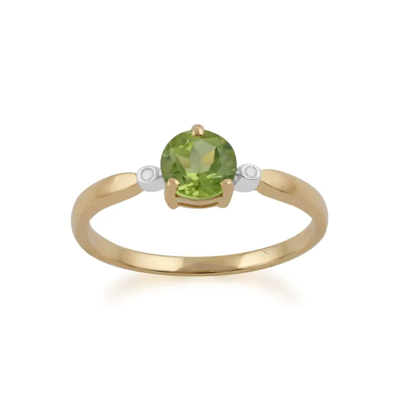 Gemondo 9ct Yellow Gold 0.63ct Peridot & Diamond Ring sold by Gemondo Jewellery