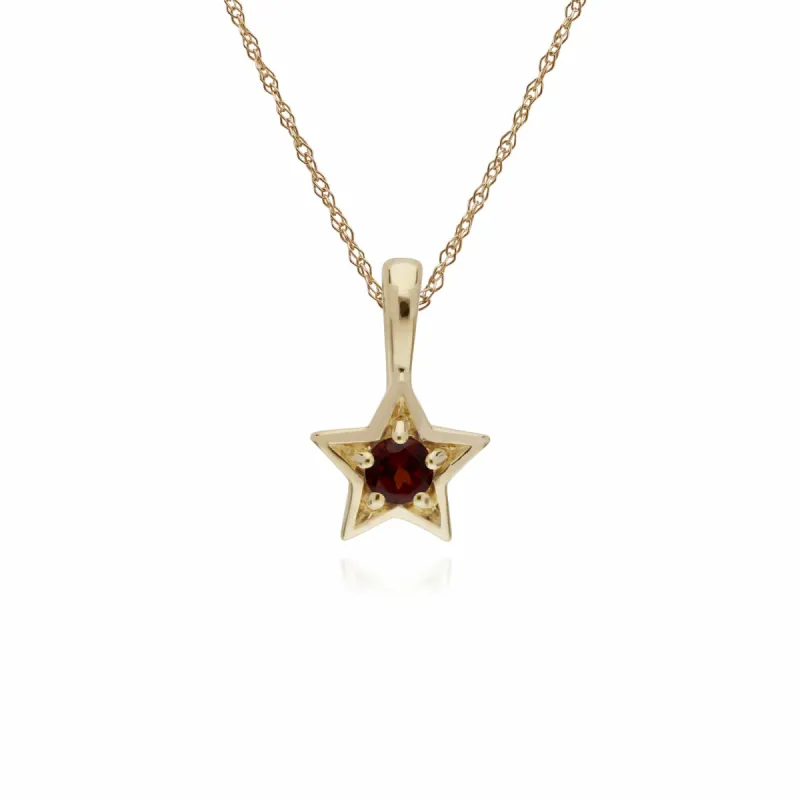 Gemondo 9ct Yellow Gold Garnet Single Stone Star 45cm Necklace sold by Gemondo Jewellery