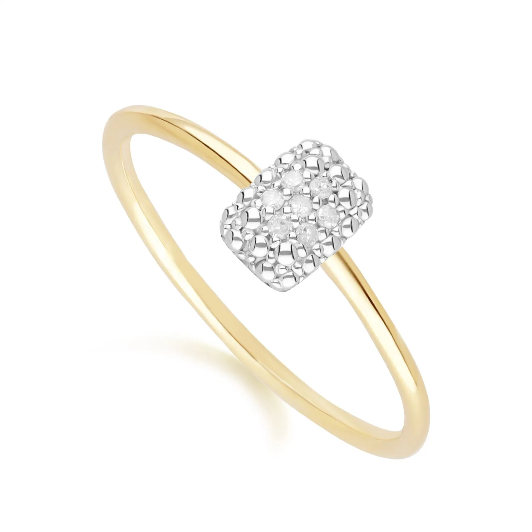 Diamond Pave Rectangle Ring 9ct Yellow Gold sold by Gemondo Jewellery product image thumbnail 3