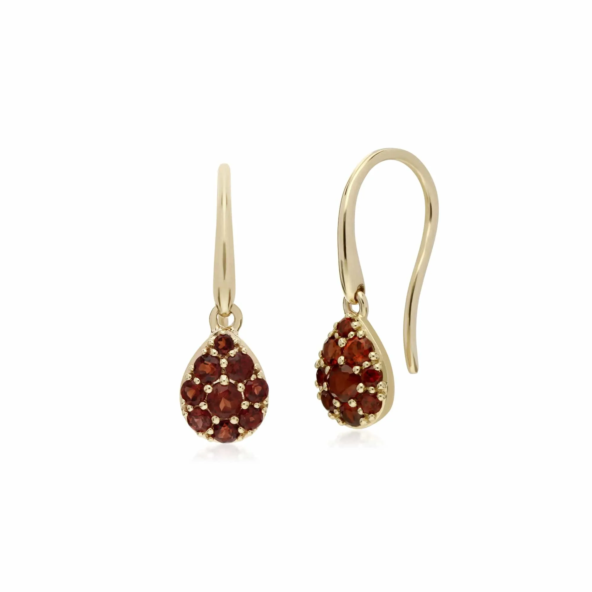 Classic Round Garnet Pear Cluster Drop Earrings & Pendant Set in 9ct Yellow Gold sold by Gemondo Jewellery product image thumbnail 2