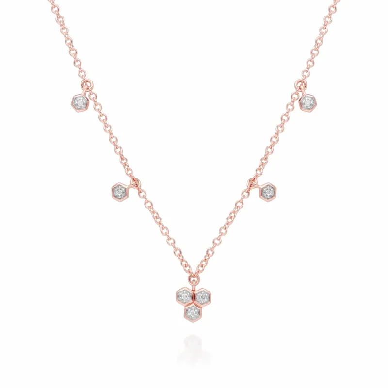 Diamond Trilogy Choker Necklace in 9ct Rose Gold sold by Gemondo Jewellery