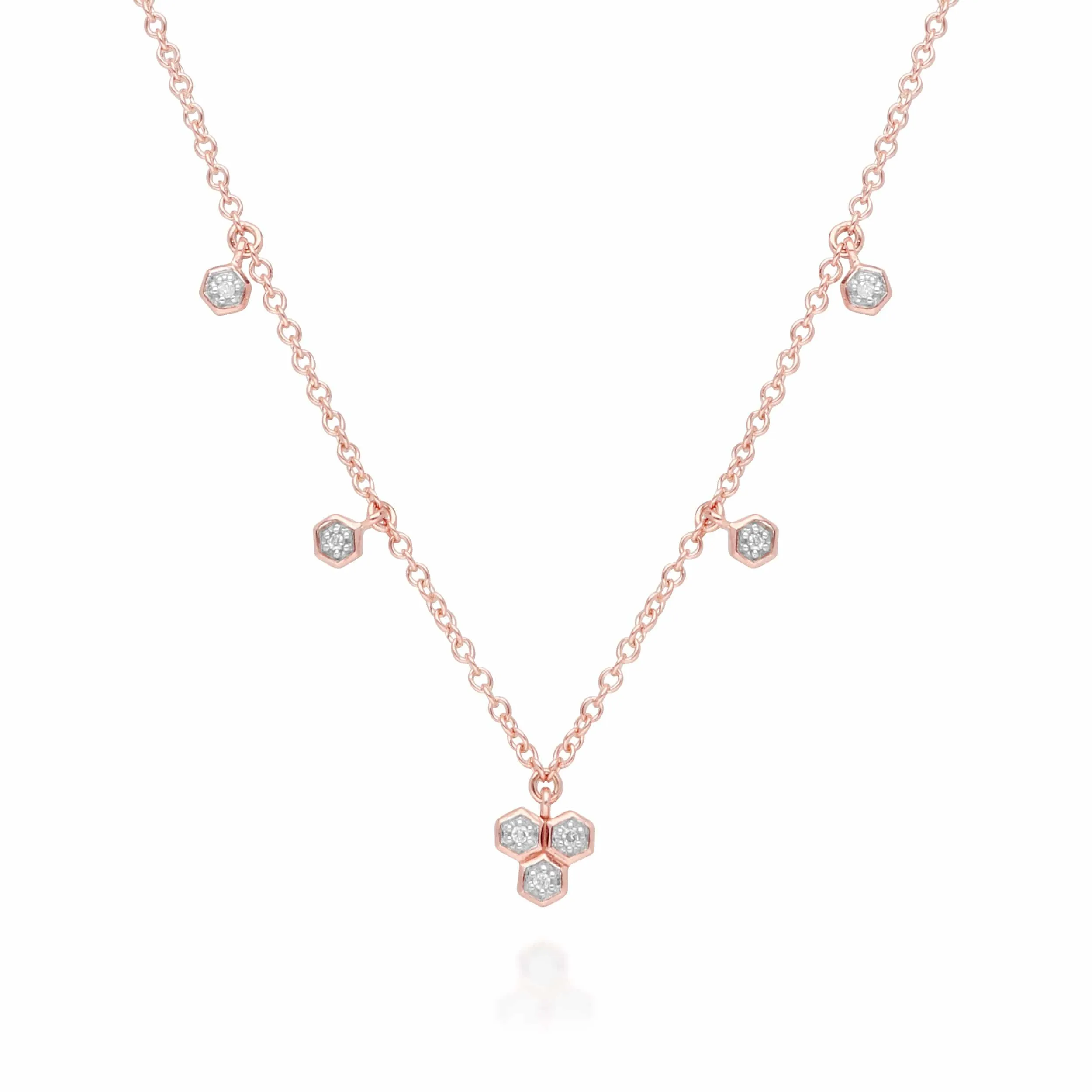 Diamond Trilogy Choker Necklace in 9ct Rose Gold sold by Gemondo Jewellery