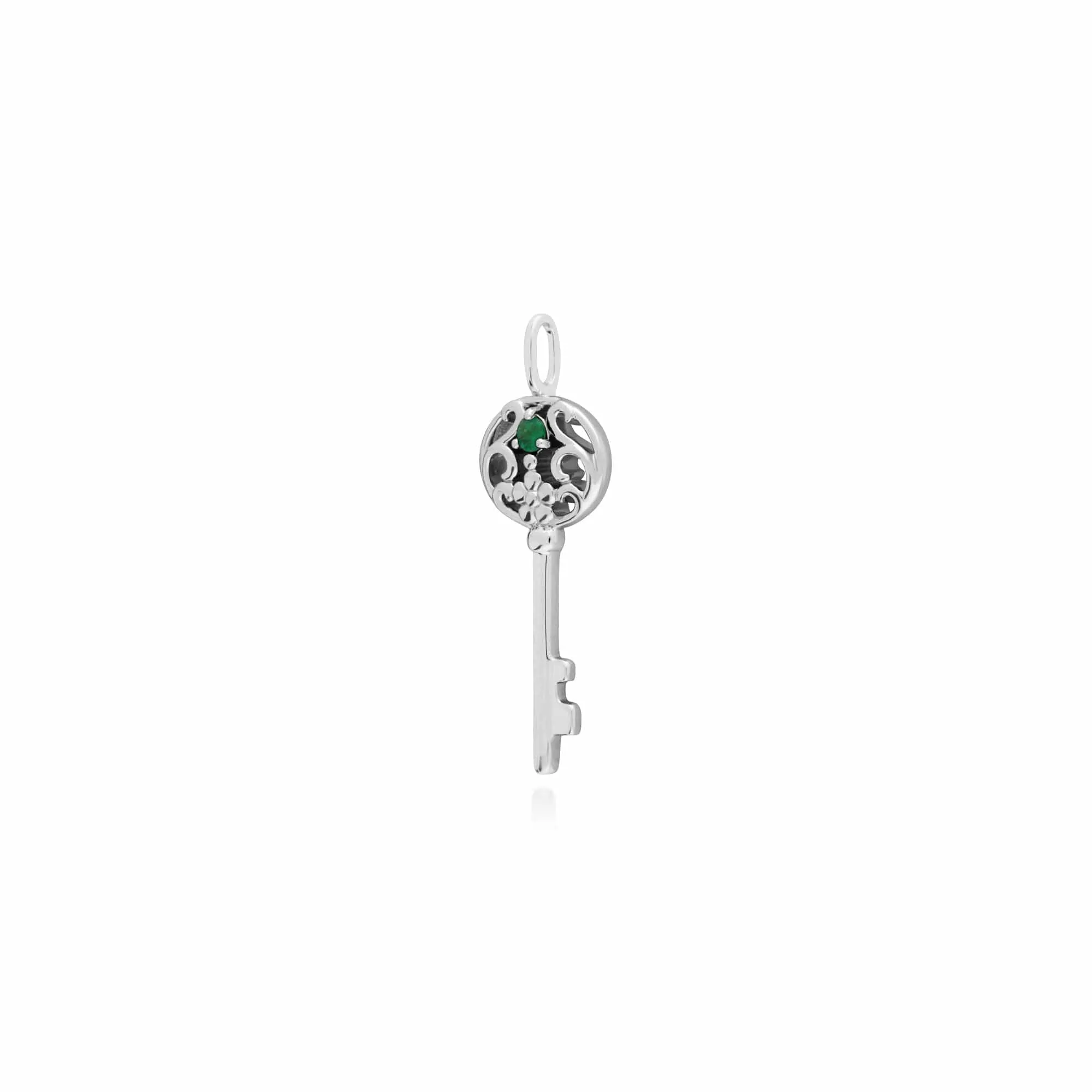 Gemondo Sterling Silver Emerald Big Key Charm sold by Gemondo Jewellery product image thumbnail 2