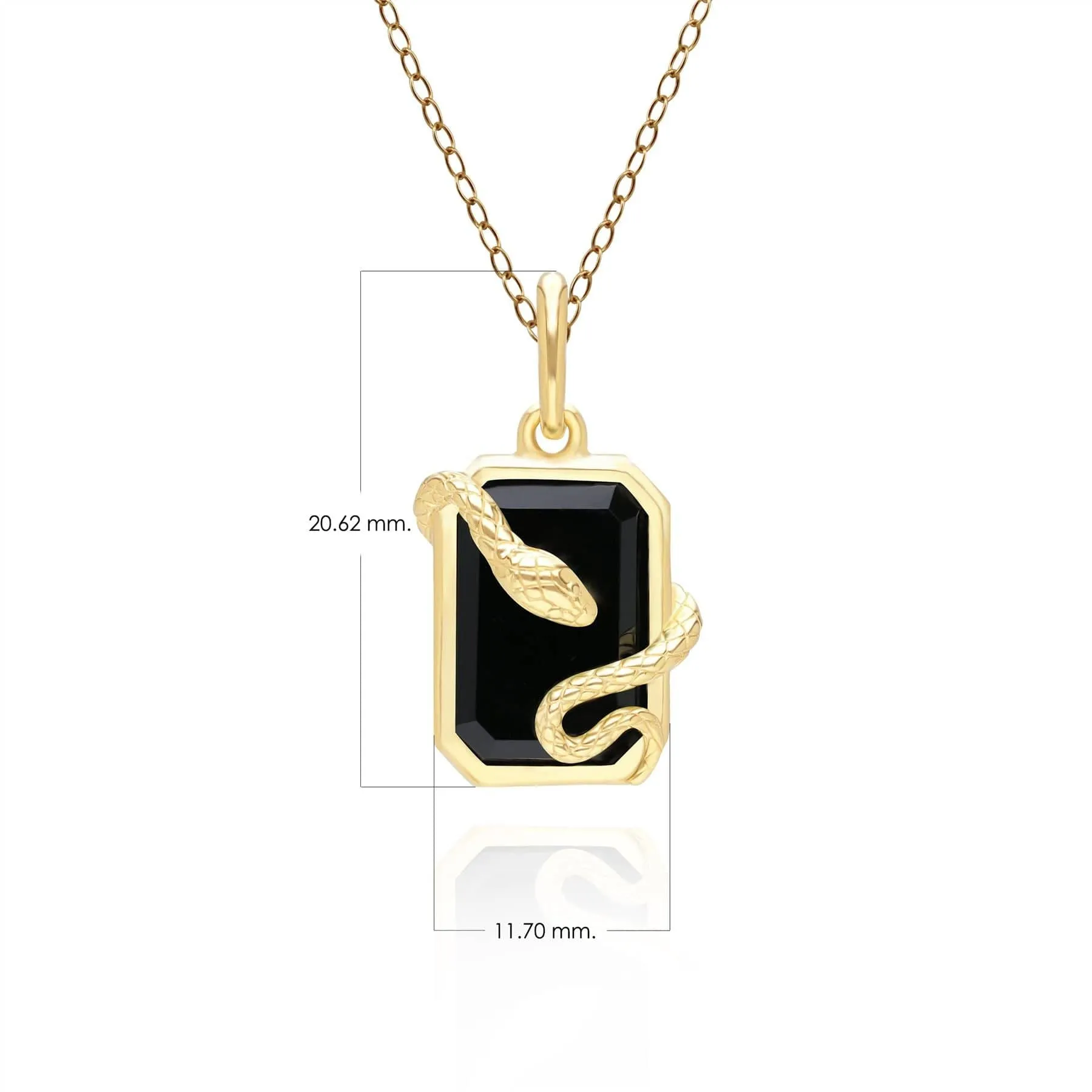 Grand Deco Black Onyx Snake Wrap Pendant in Gold Plated Sterling Silver sold by Gemondo Jewellery product image thumbnail 3