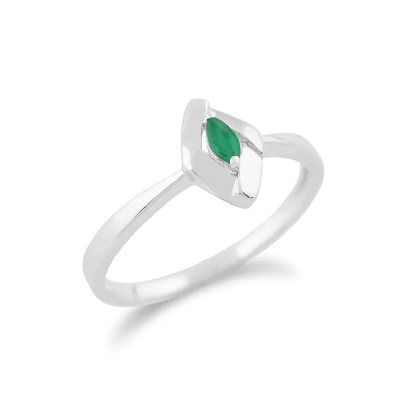Gemondo 925 Sterling Silver 0.18ct Emerald Ring sold by Gemondo Jewellery
