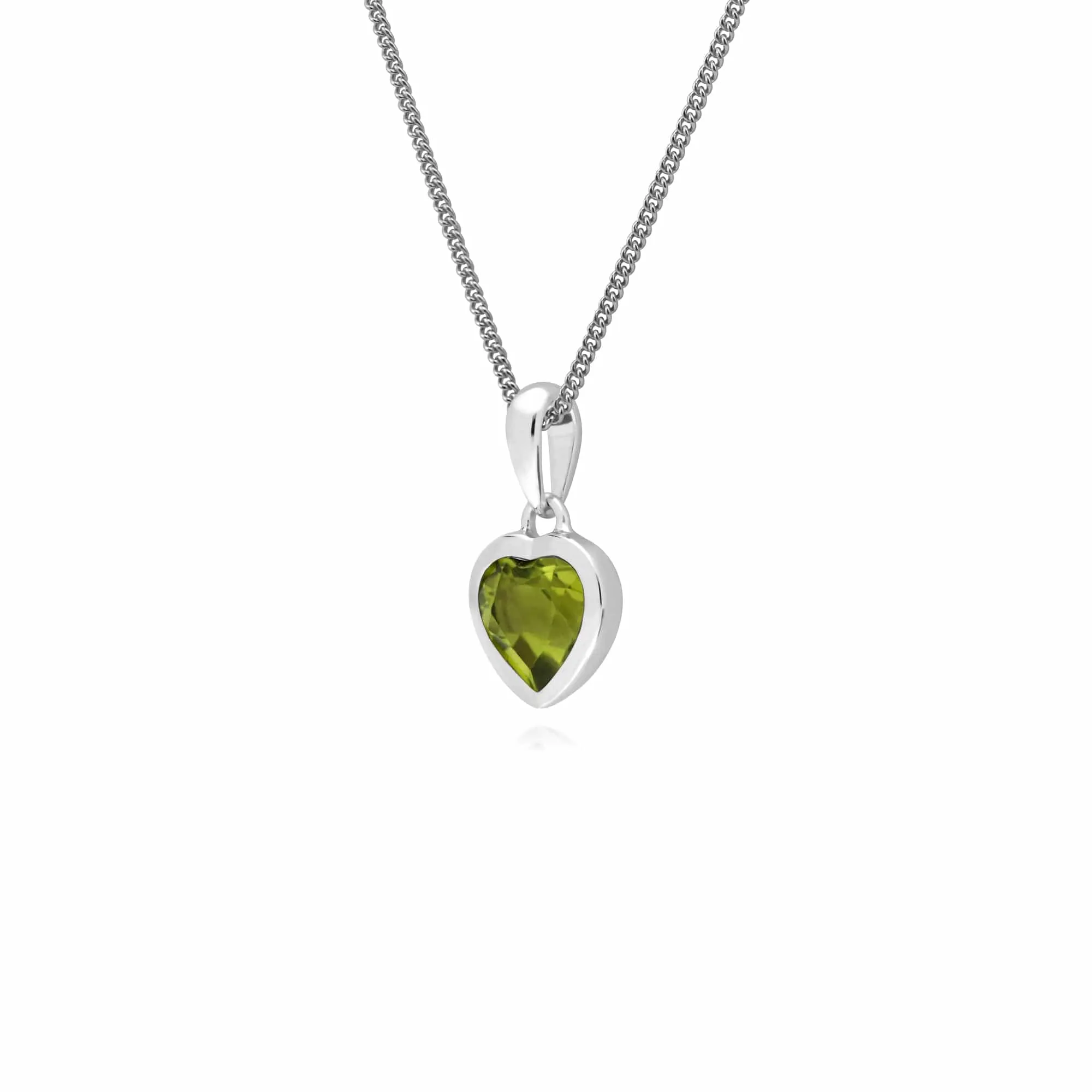 Essential Heart Shaped Peridot Pendant in 925 Sterling Silver sold by Gemondo Jewellery product image thumbnail 2