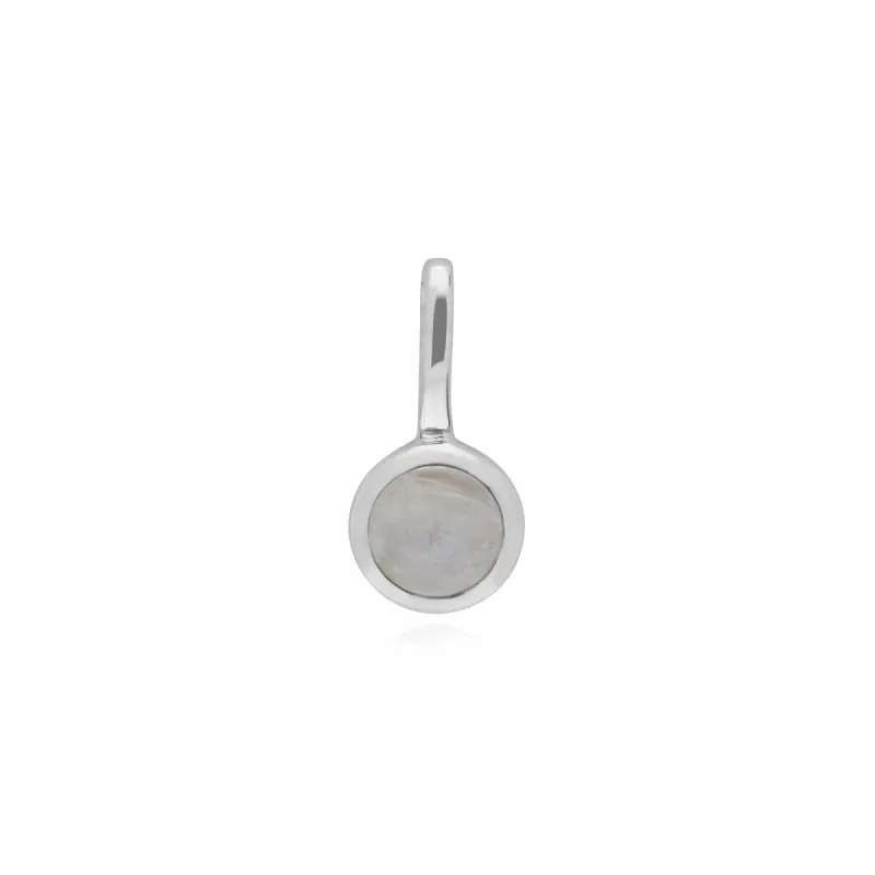 Gemondo Sterling Silver Single Stone Rainbow Moonstone Charm sold by Gemondo Jewellery