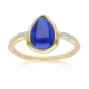 Irregular Lapis Lazuli & Topaz Ring In 18ct Gold Plated SterlIng Silver sold by Gemondo Jewellery