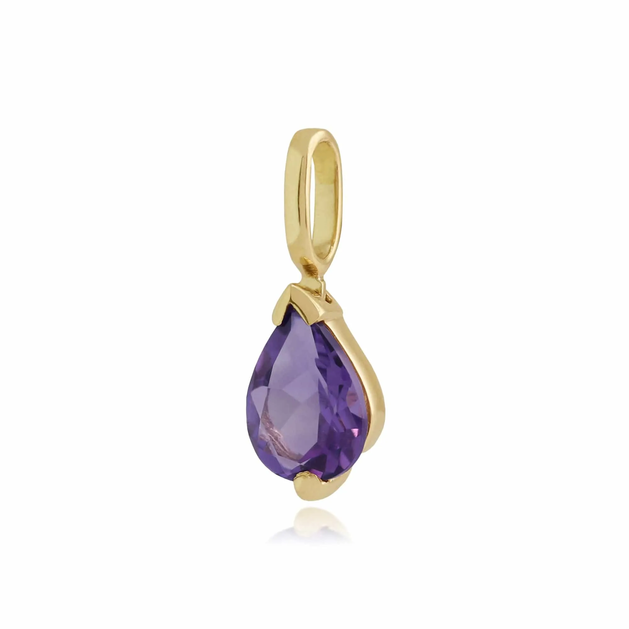 Classic Pear Amethyst Pendant in 9ct Yellow Gold sold by Gemondo Jewellery product image thumbnail 2