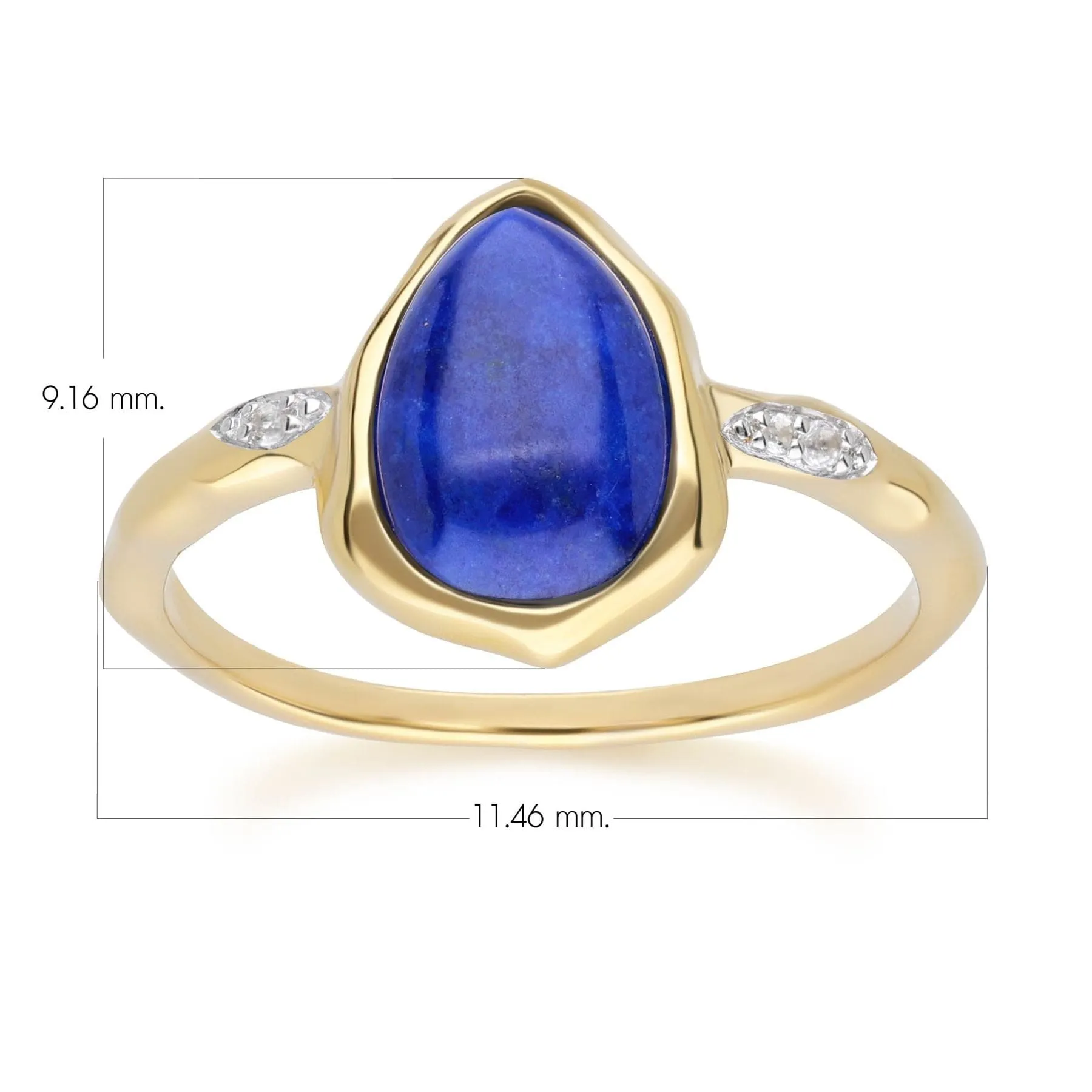 Irregular Lapis Lazuli & Topaz Ring In 18ct Gold Plated SterlIng Silver sold by Gemondo Jewellery product image thumbnail 4