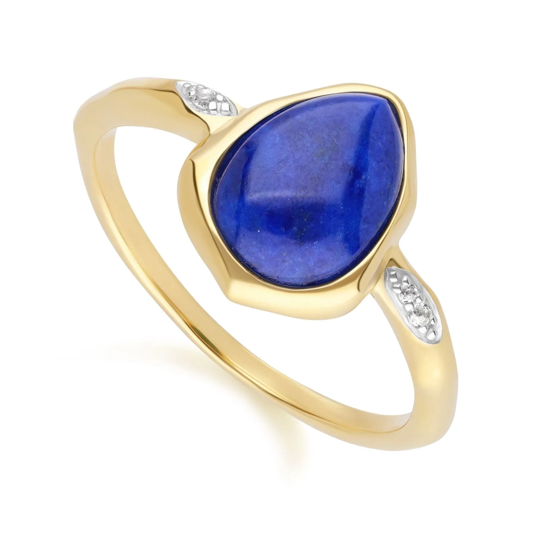 Irregular Lapis Lazuli & Topaz Ring In 18ct Gold Plated SterlIng Silver sold by Gemondo Jewellery product image thumbnail 3
