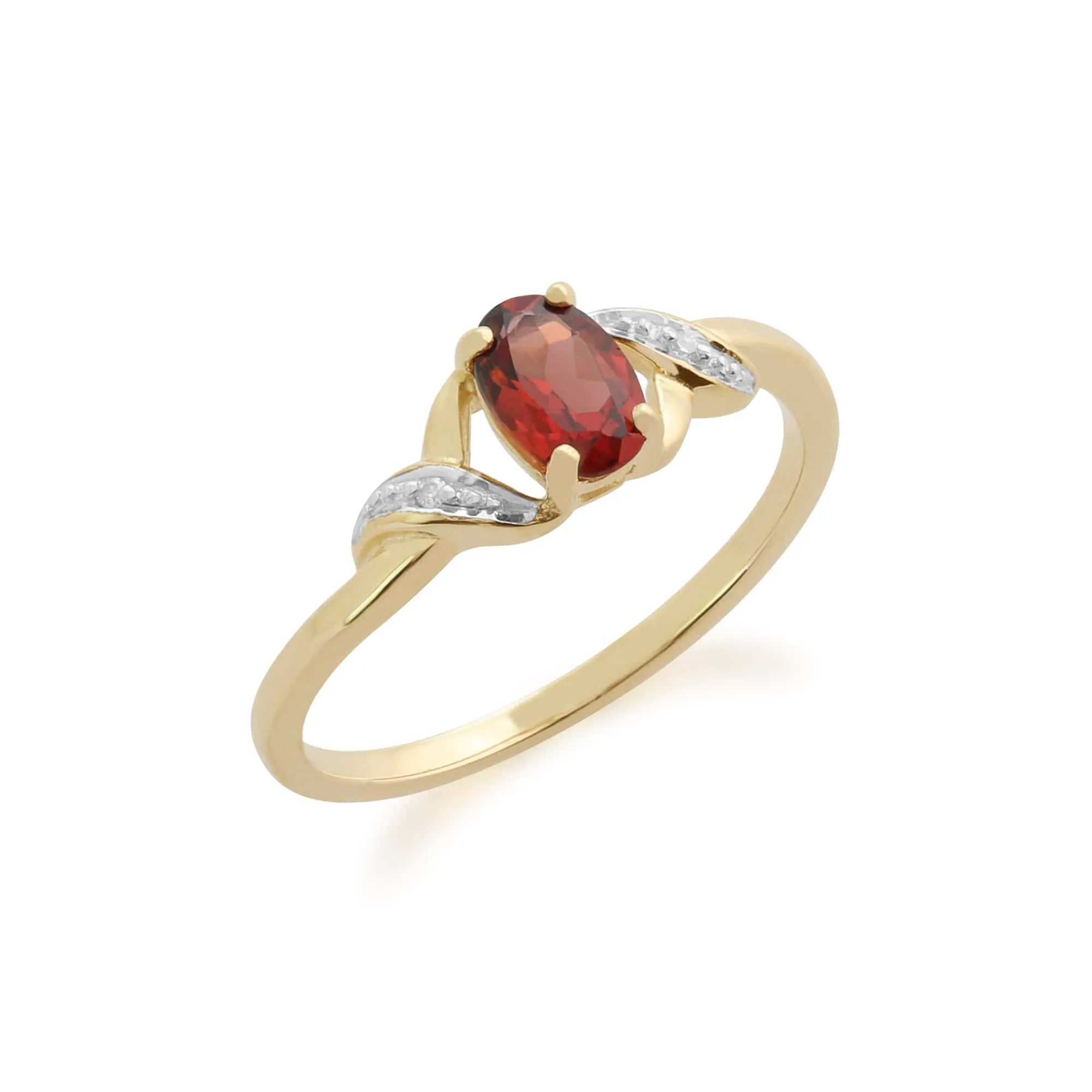 Gemondo 9ct Yellow Gold 0.55ct Garnet & Diamond Ring sold by Gemondo Jewellery