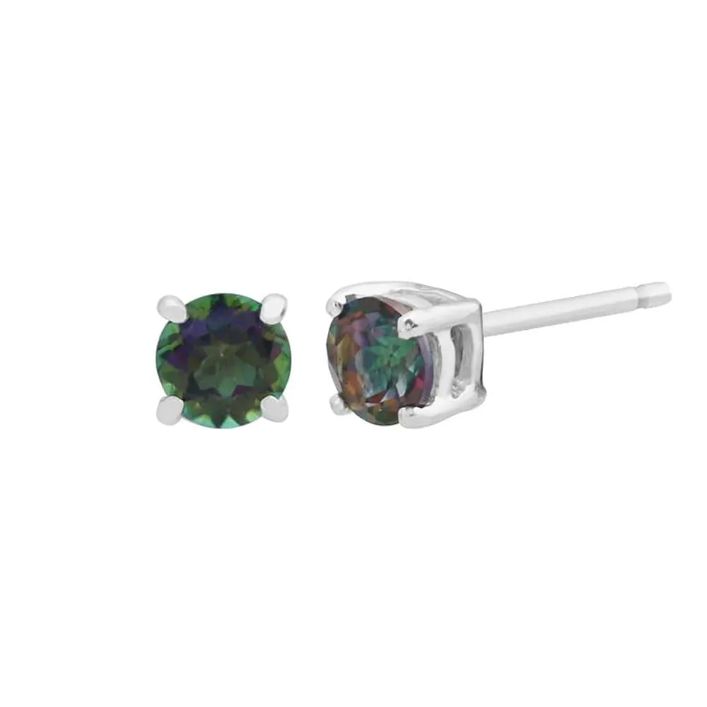 Classic Round Mystic Topaz Claw Set Stud Earrings in 9ct White Gold sold by Gemondo Jewellery product image thumbnail 2
