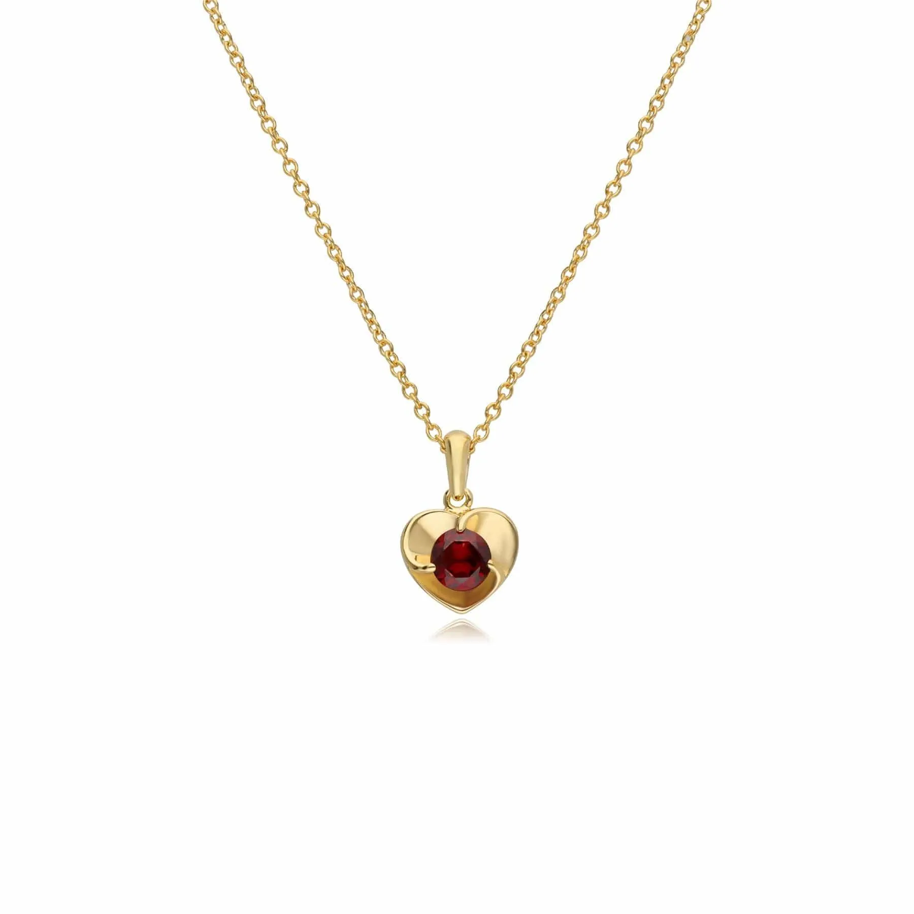 Garnet Heart Gold Plated Sterling Silver Necklace sold by Gemondo Jewellery