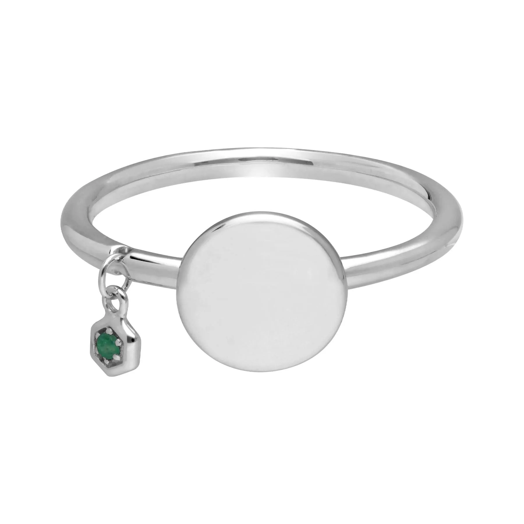 Emerald Engravable Ring in Sterling Silver sold by Gemondo Jewellery product image thumbnail 2