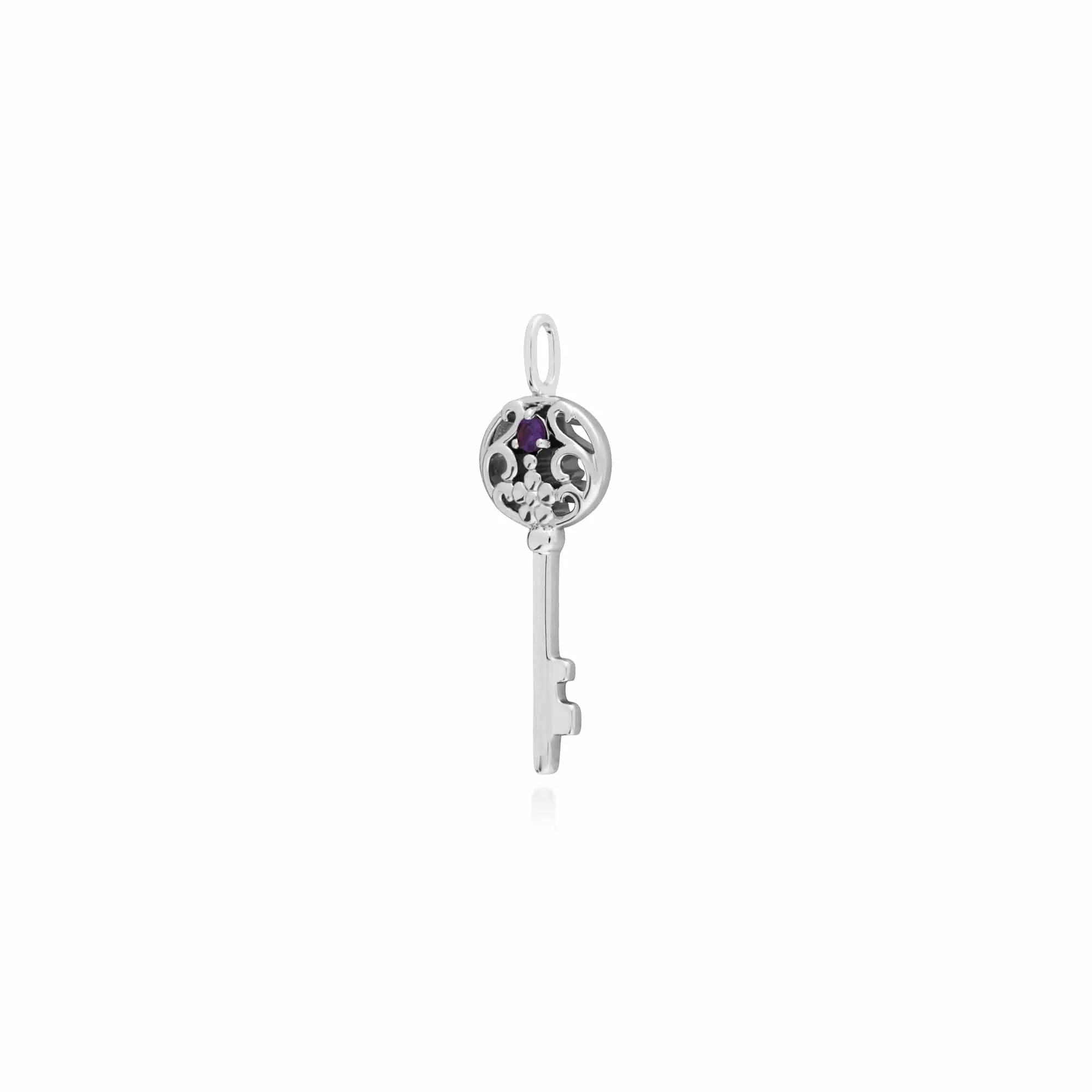 Gemondo Sterling Silver Amethyst Big Key Charm sold by Gemondo Jewellery product image thumbnail 2