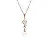 Modern Pearl, Opal & Topaz Drop Pendant in Rose Gold Plated Silver sold by Gemondo Jewellery