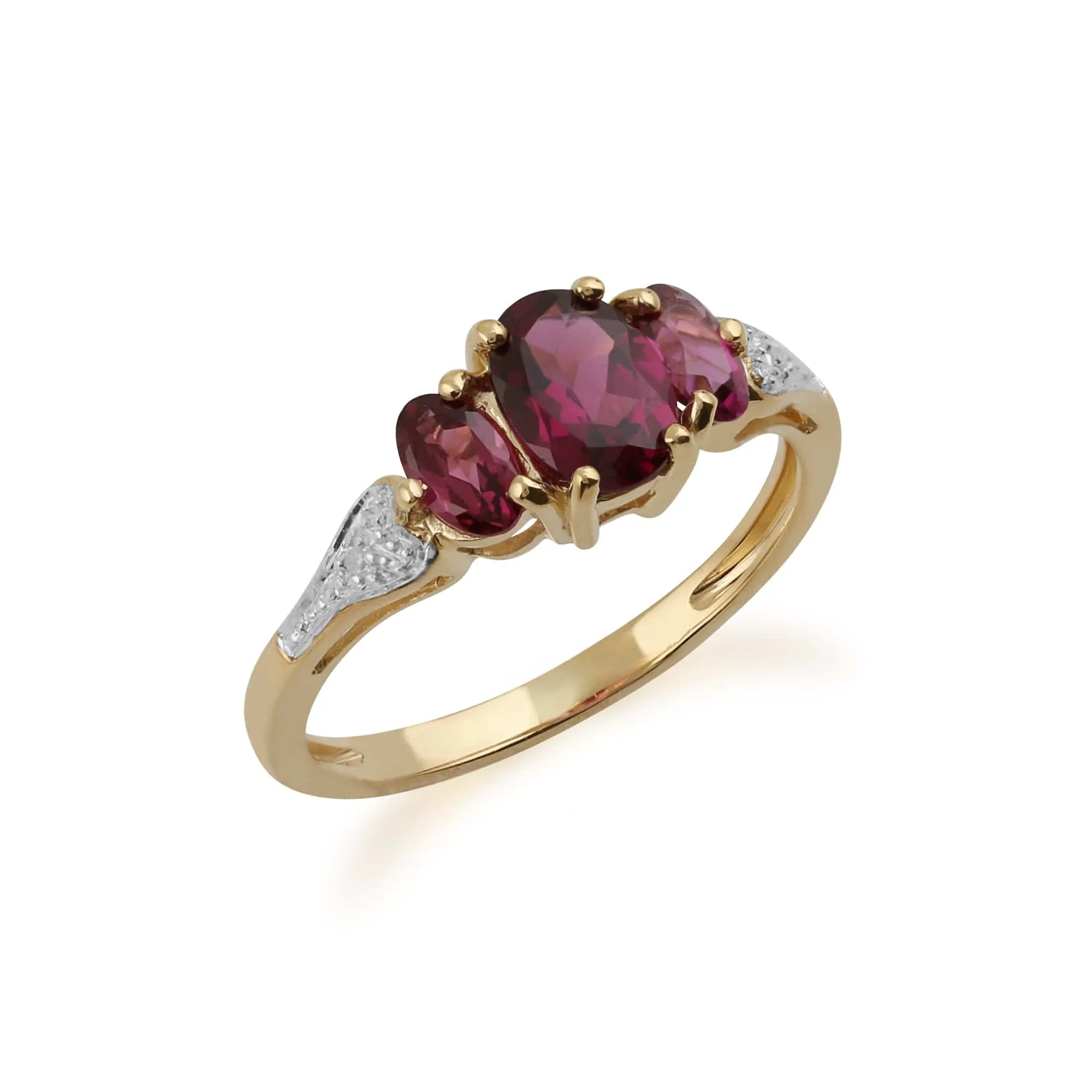 Gemondo 9ct Yellow Gold 1.60ct Rhodolite Garnet & Diamond Ring sold by Gemondo Jewellery product image thumbnail 2