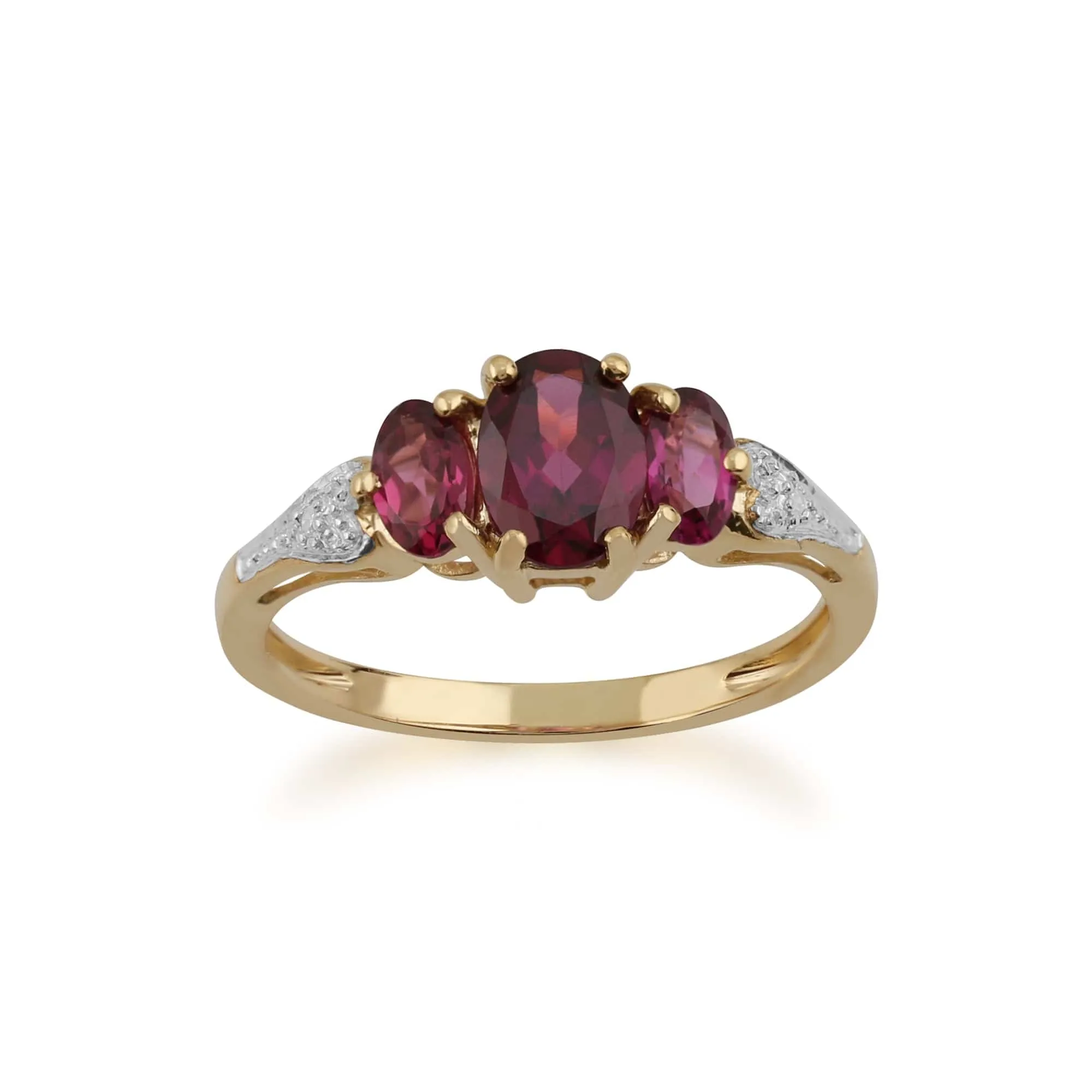 Gemondo 9ct Yellow Gold 1.60ct Rhodolite Garnet & Diamond Ring sold by Gemondo Jewellery