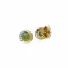 Classic Style Round Peridot Stud Earrings in Two Tone 9ct Yellow Gold sold by Gemondo Jewellery