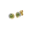 Classic Style Round Peridot Stud Earrings in Two Tone 9ct Yellow Gold sold by Gemondo Jewellery