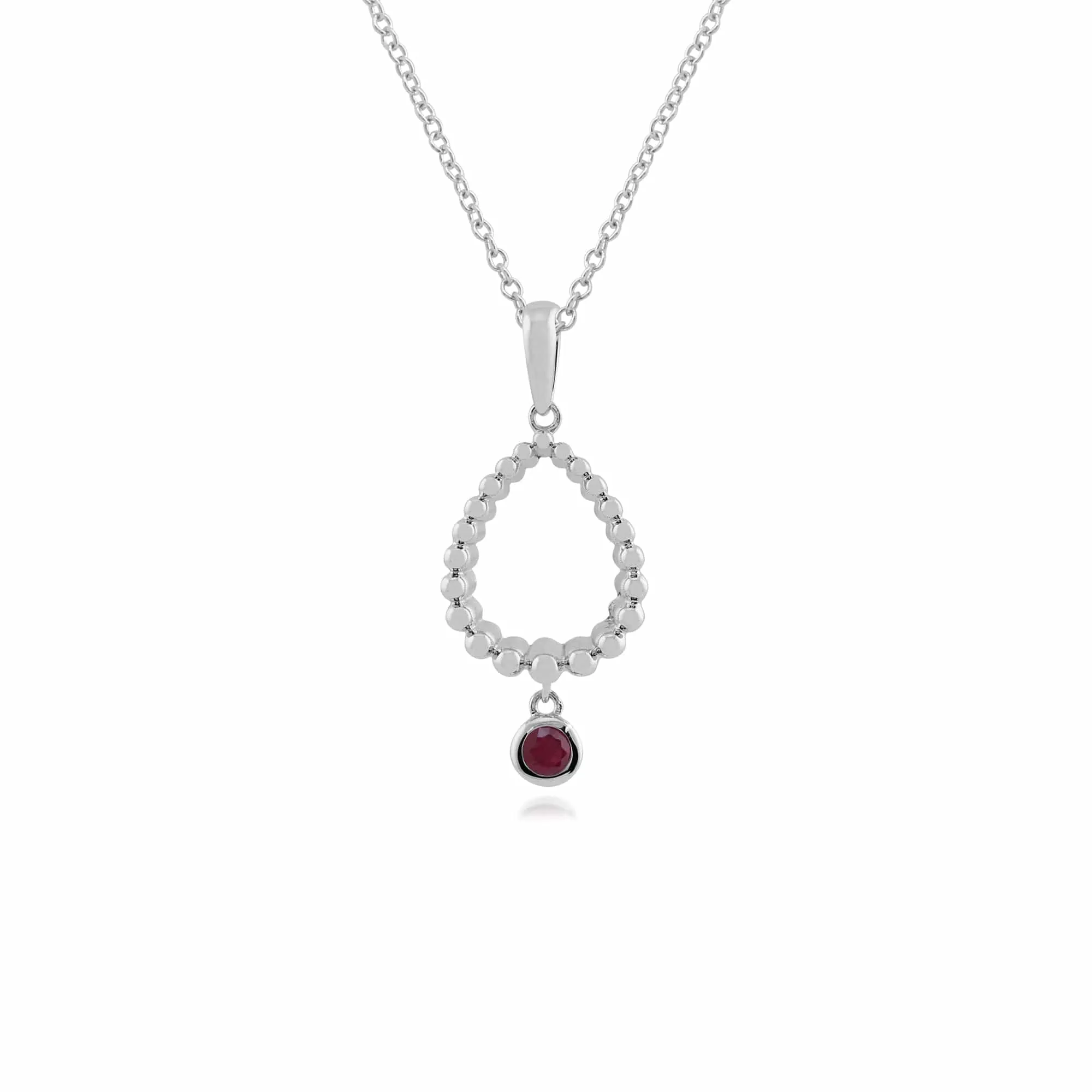 Gemondo 925 Sterling Silver 0.14ct Ruby Pendant on 45cm Chain sold by Gemondo Jewellery