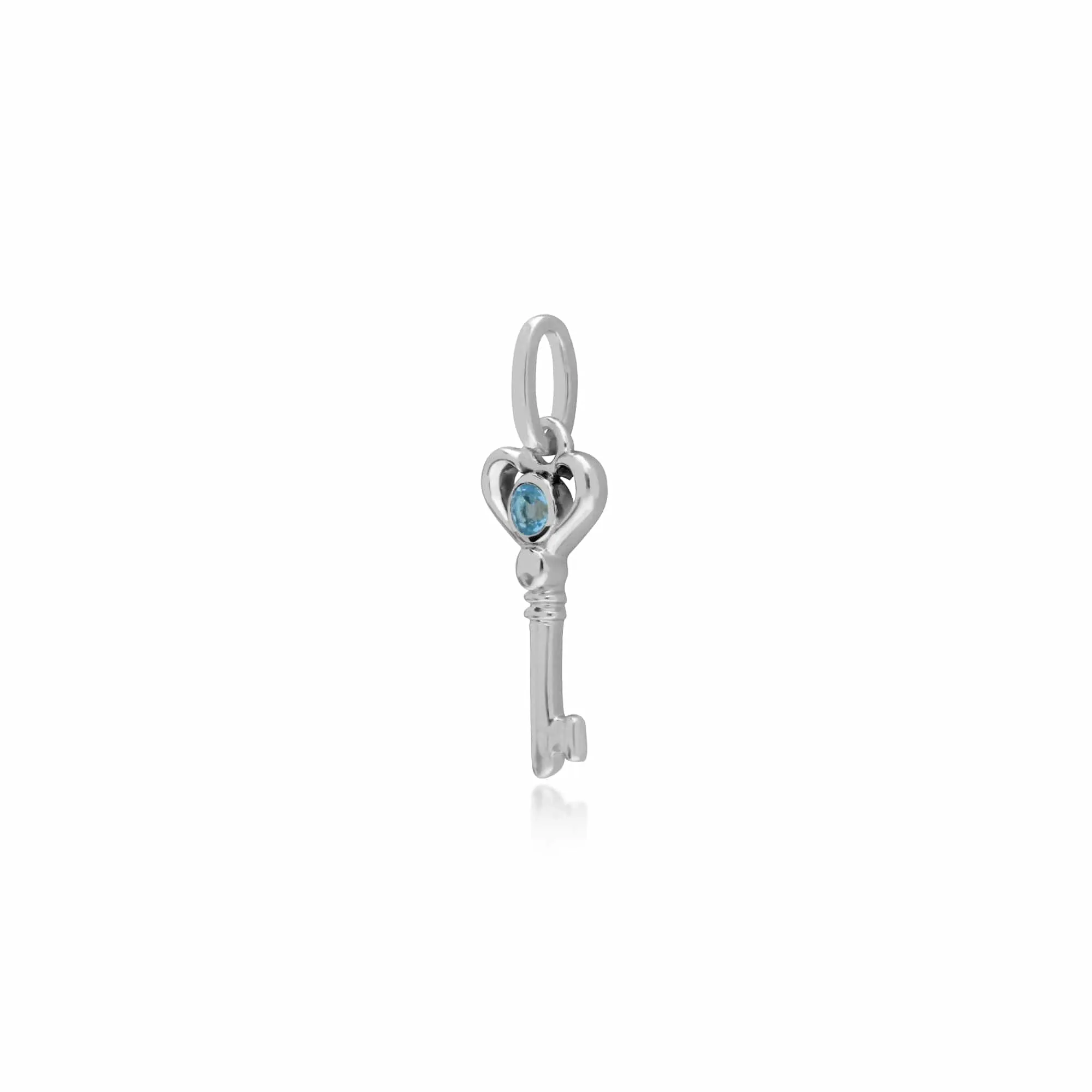 Gemondo Sterling Silver Blue Topaz Small Key Charm sold by Gemondo Jewellery product image thumbnail 2