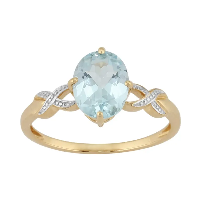 9ct Yellow Gold 1.95ct Natural Blue Topaz Classic Single Stone Style Ring sold by Gemondo Jewellery