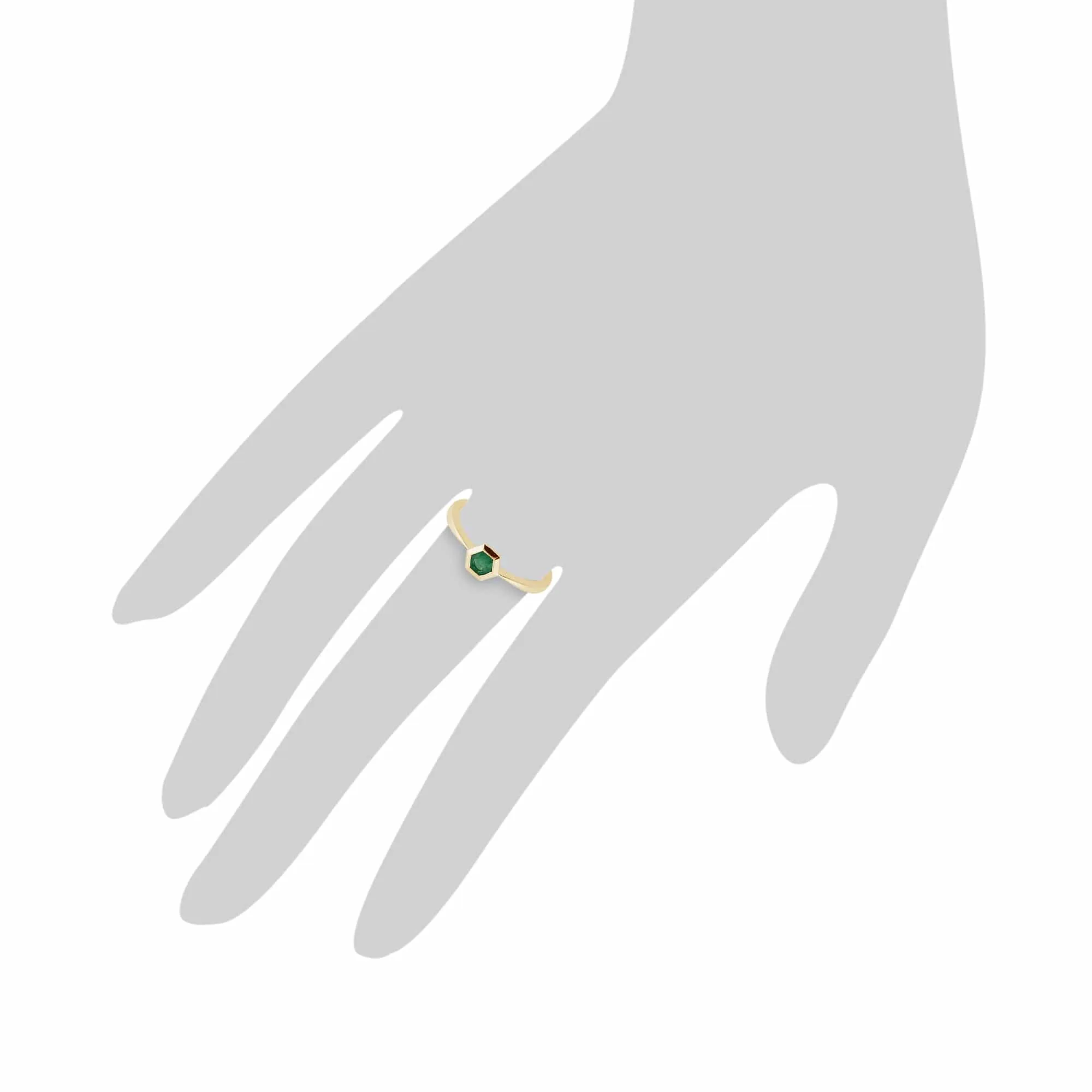 Gemondo 9ct Yellow Gold 0.23ct Emerald Hexagon Ring sold by Gemondo Jewellery product image thumbnail 3