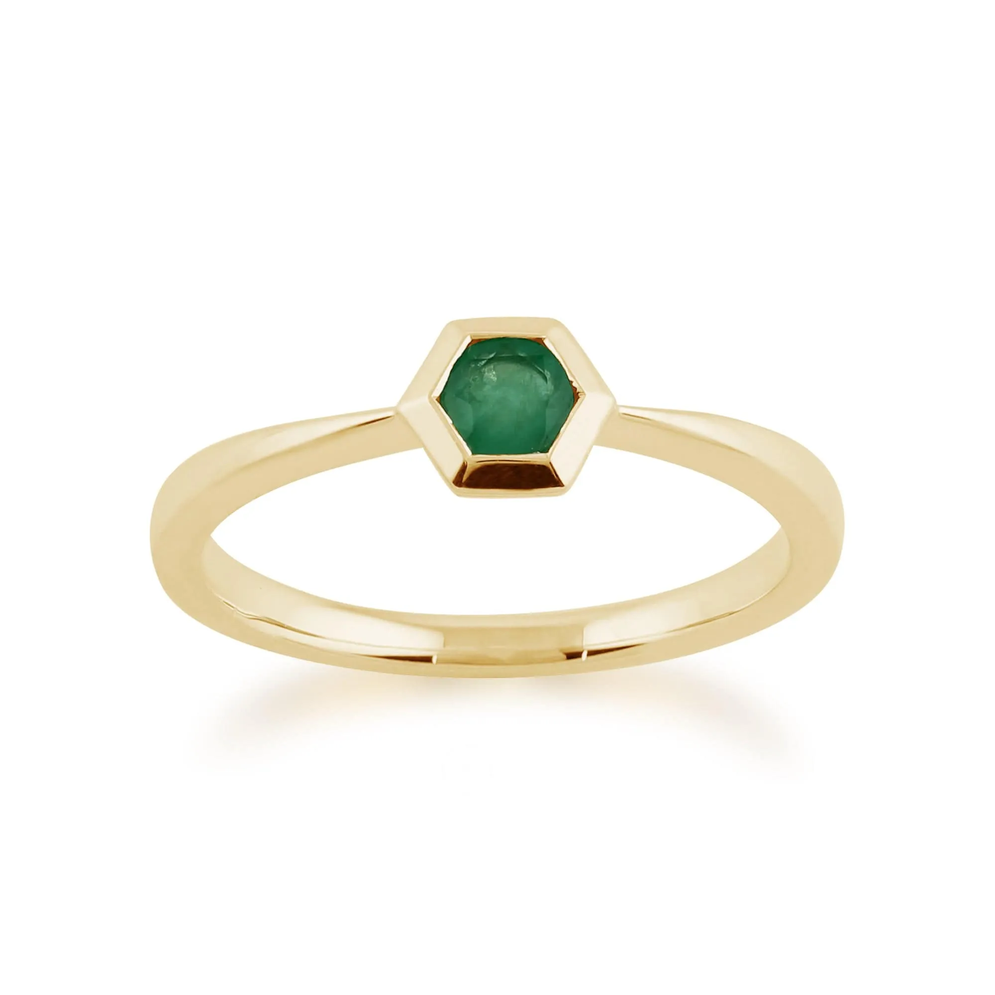 Gemondo 9ct Yellow Gold 0.23ct Emerald Hexagon Ring sold by Gemondo Jewellery