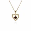 Classic Round Garnet Single Stone Heart Stud Earrings & Necklace Set in 9ct Yellow Gold sold by Gemondo Jewellery