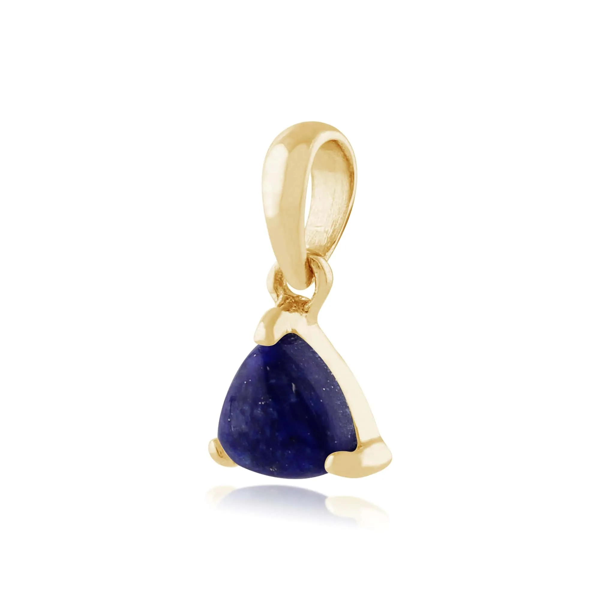 Classic Triangle Lapis Lazuli Single Stone Drop Earrings & Pendant Set in 9ct Yellow Gold sold by Gemondo Jewellery product image thumbnail 5
