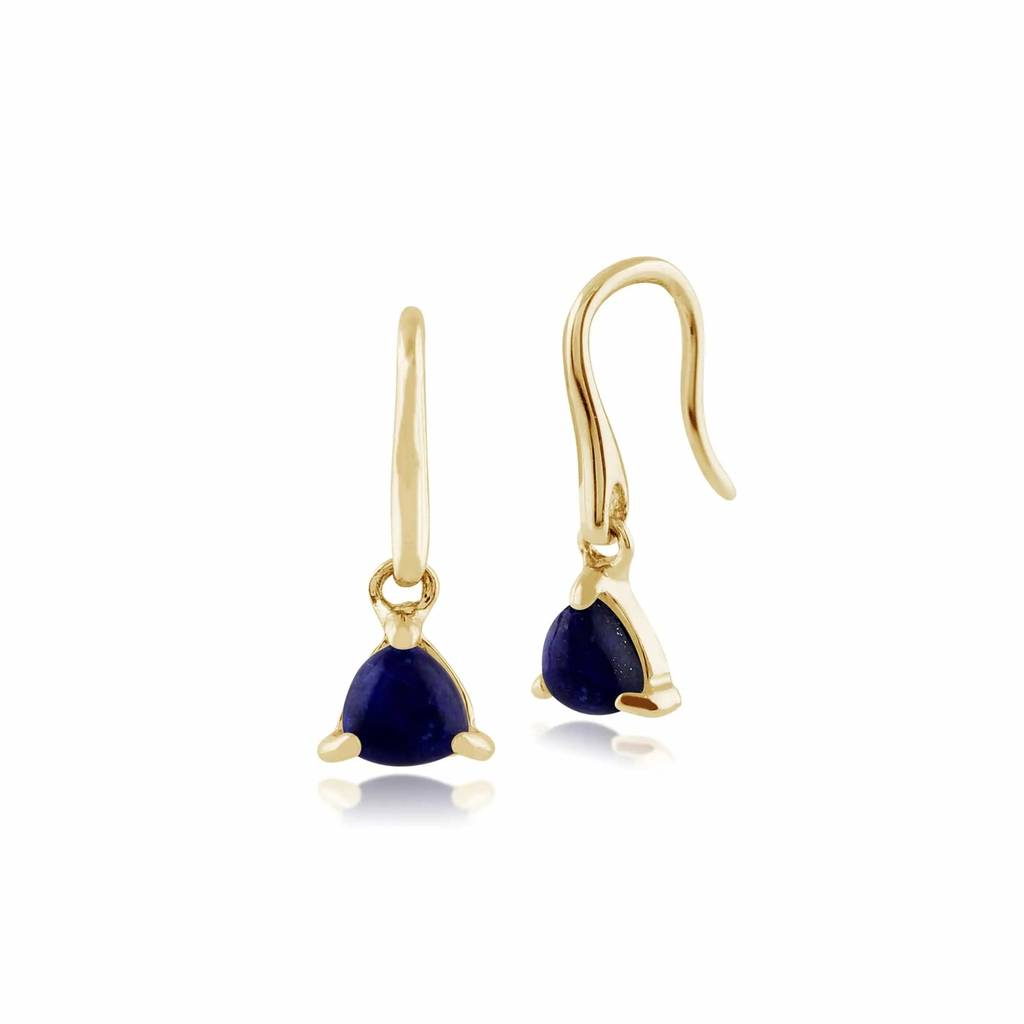 Classic Triangle Lapis Lazuli Single Stone Drop Earrings & Pendant Set in 9ct Yellow Gold sold by Gemondo Jewellery product image thumbnail 2