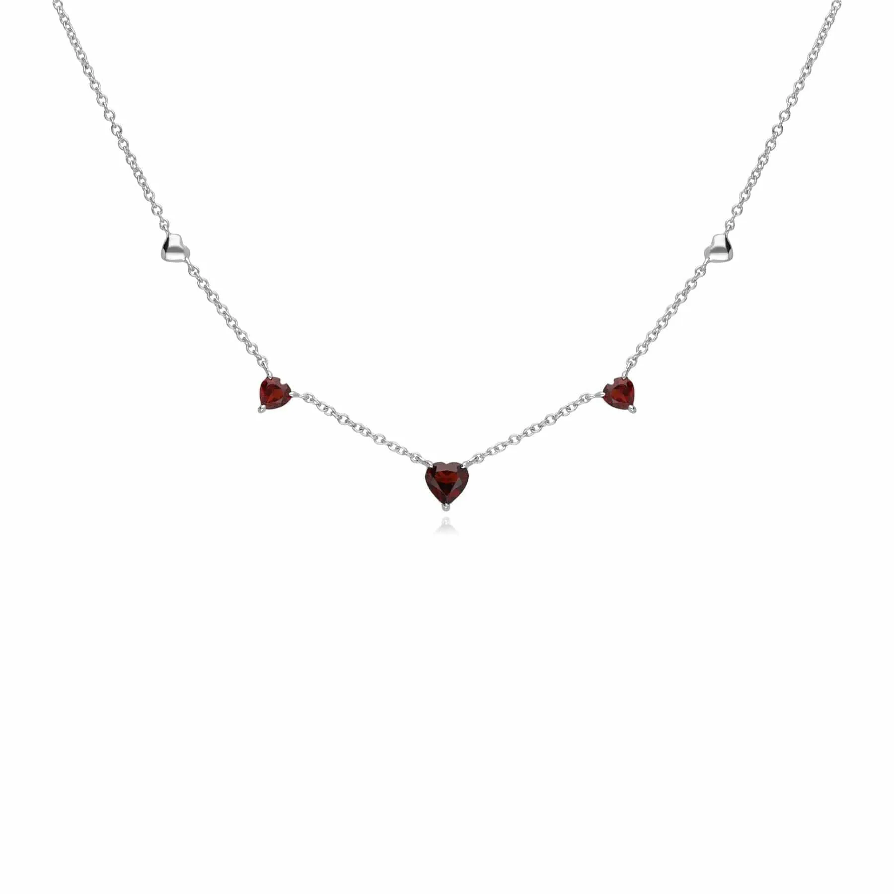 Garnet Heart Necklace in 9ct White Gold sold by Gemondo Jewellery