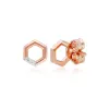 Diamond Pave Hexagon Stud Earrings in 9ct Rose Gold sold by Gemondo Jewellery