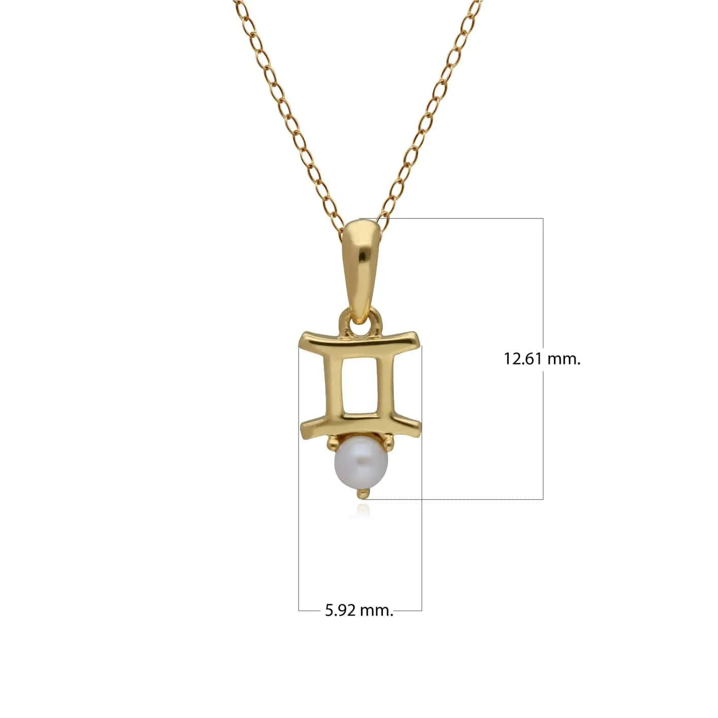 Pearl Gemini Zodiac Charm Necklace in 9ct Yellow Gold sold by Gemondo Jewellery product image thumbnail 2