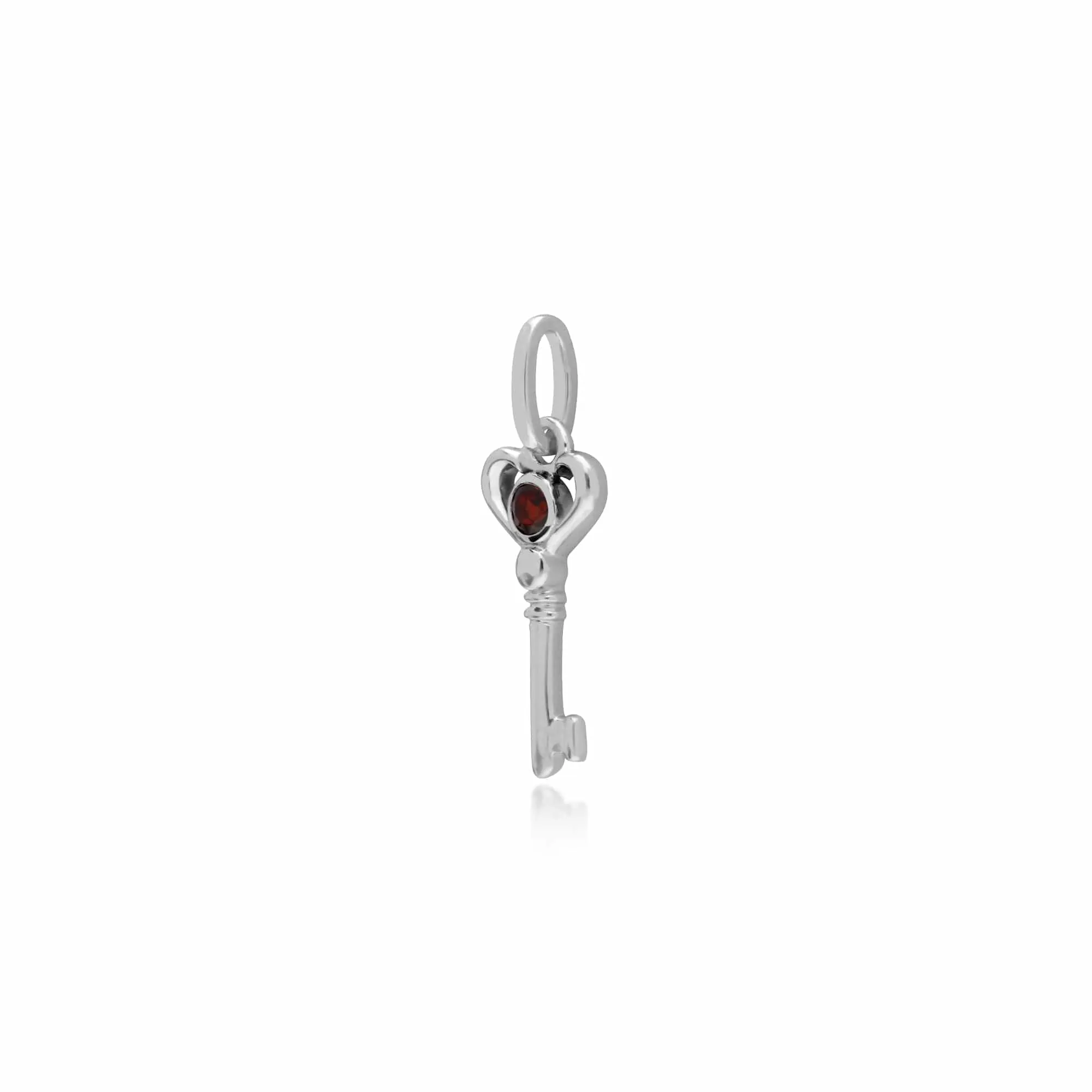 Gemondo Sterling Silver Garnet Small Key Charm sold by Gemondo Jewellery product image thumbnail 2