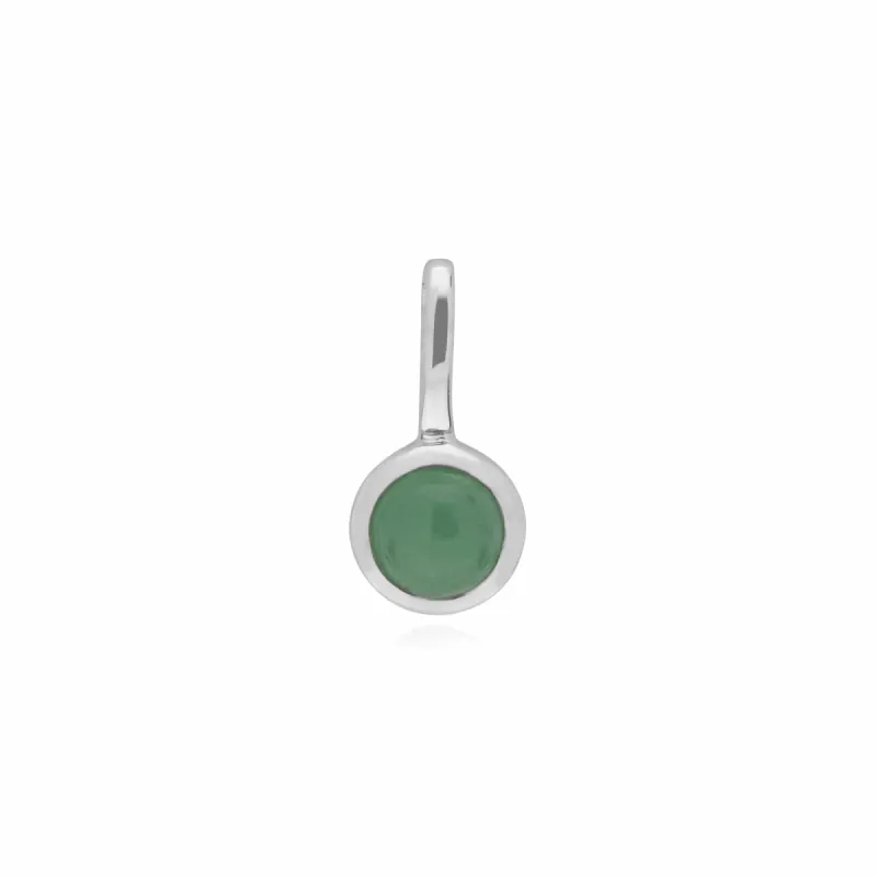 Classic Round Jade Charm in 925 Sterling Silver sold by Gemondo Jewellery