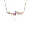 O Leaf Amethyst Necklace & Ring Set in 9ct Rose Gold sold by Gemondo Jewellery