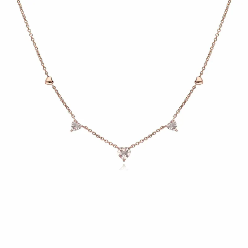 Morganite Heart Necklace in 9ct Rose Gold sold by Gemondo Jewellery
