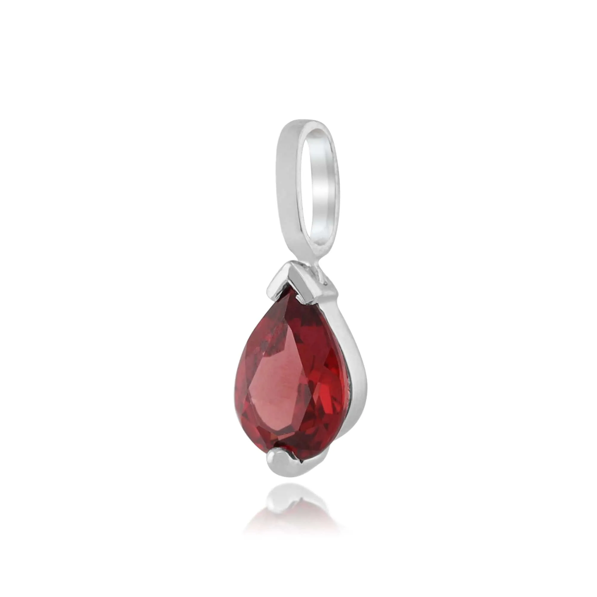 Classic Pear Garnet Pendant in 9ct White Gold sold by Gemondo Jewellery product image thumbnail 2