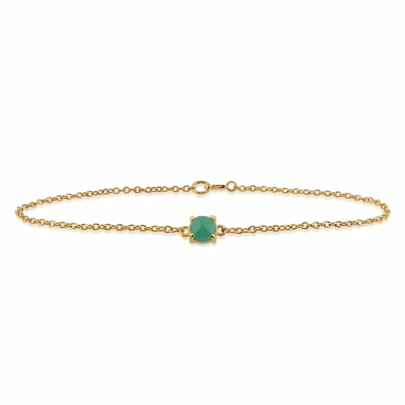 Classic Round Emerald Checkerboard Bracelet in 9ct Yellow Gold sold by Gemondo Jewellery