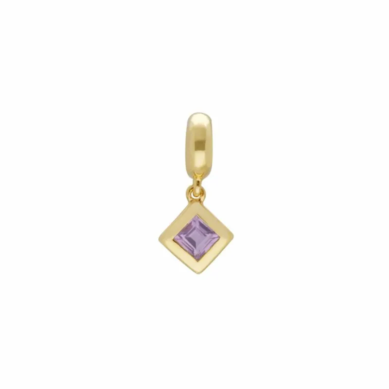 Achievement 'Climber Stone' Gold Plated Pink Amethyst Charm sold by Gemondo Jewellery