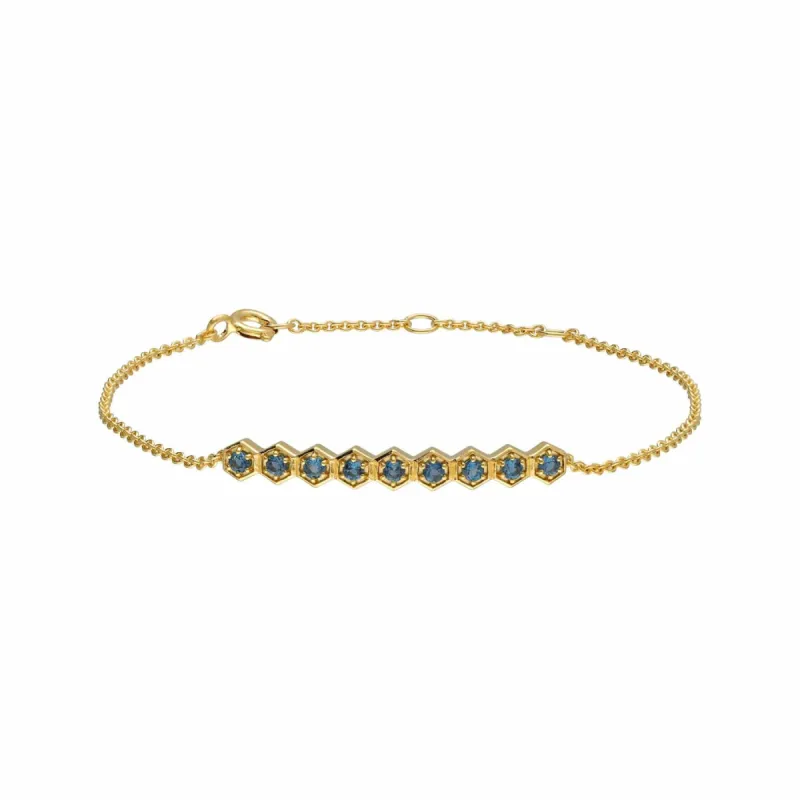 Modern Glam Topaz Sparkle Bar Bracelet In Gold Plated Sterling Silver sold by Gemondo Jewellery